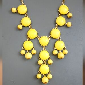 Yellow Bubble Goldtone Statement Necklace